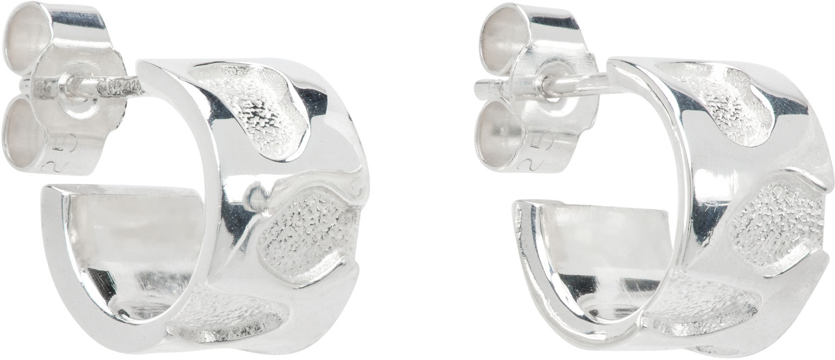 Ellie Mercer Silver Texture Hoop Earrings