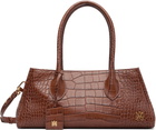 AMIRI Brown Embossed Croc Honey 40 Shoulder Bag