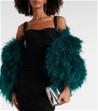 Dolce&Gabbana Feather-trimmed cape