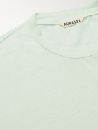 AURALEE - Stretch-Linen Jersey T-Shirt - Blue