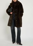 Stand Studio Camille Cocoon Leopard-print Faux fur Coat Brown