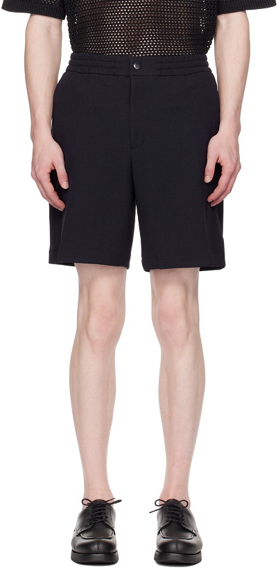 Photo: Solid Homme Navy Flap Pocket Shorts