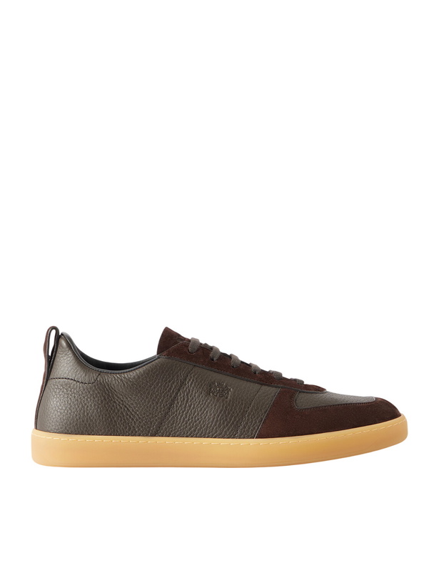 Photo: Church's - Repton Textured-Leather and Deerskin Sneakers - Brown