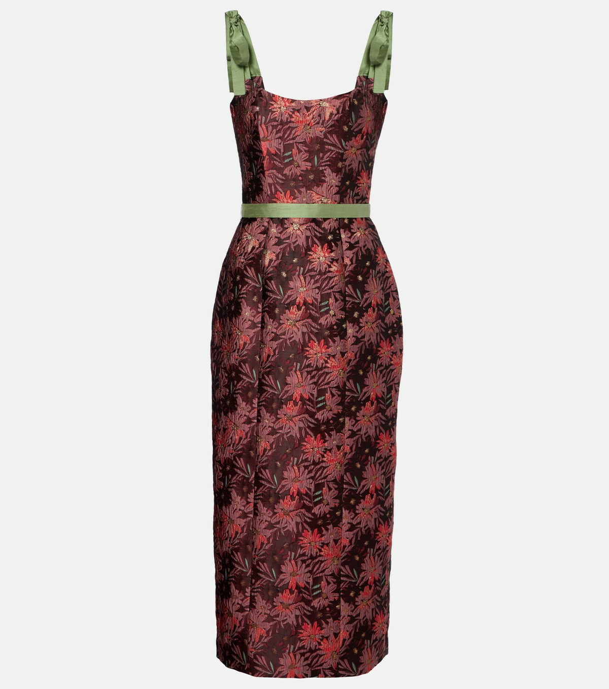Markarian Acacia floral brocade cocktail dress