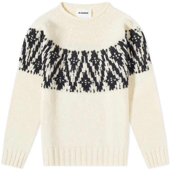 Photo: Jil Sander Men's Fairisle Knit in Ecru/Black