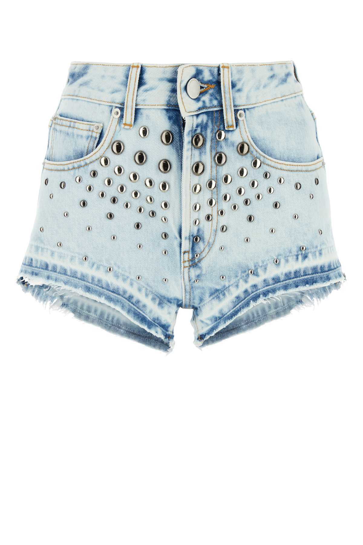 【Alessandra Rich】 Embellished mid-riseデニムショート Alessandra Rich Embellished mid-rise denim shorts Alessandra