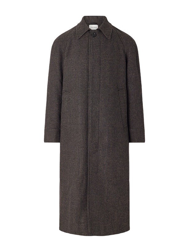 Photo: Oliver Spencer - Lothian Houndstooth Tweed Coat - Brown