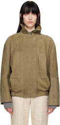 JACQUEMUS Taupe La Croisière 'The Ciro' Leather Jacket