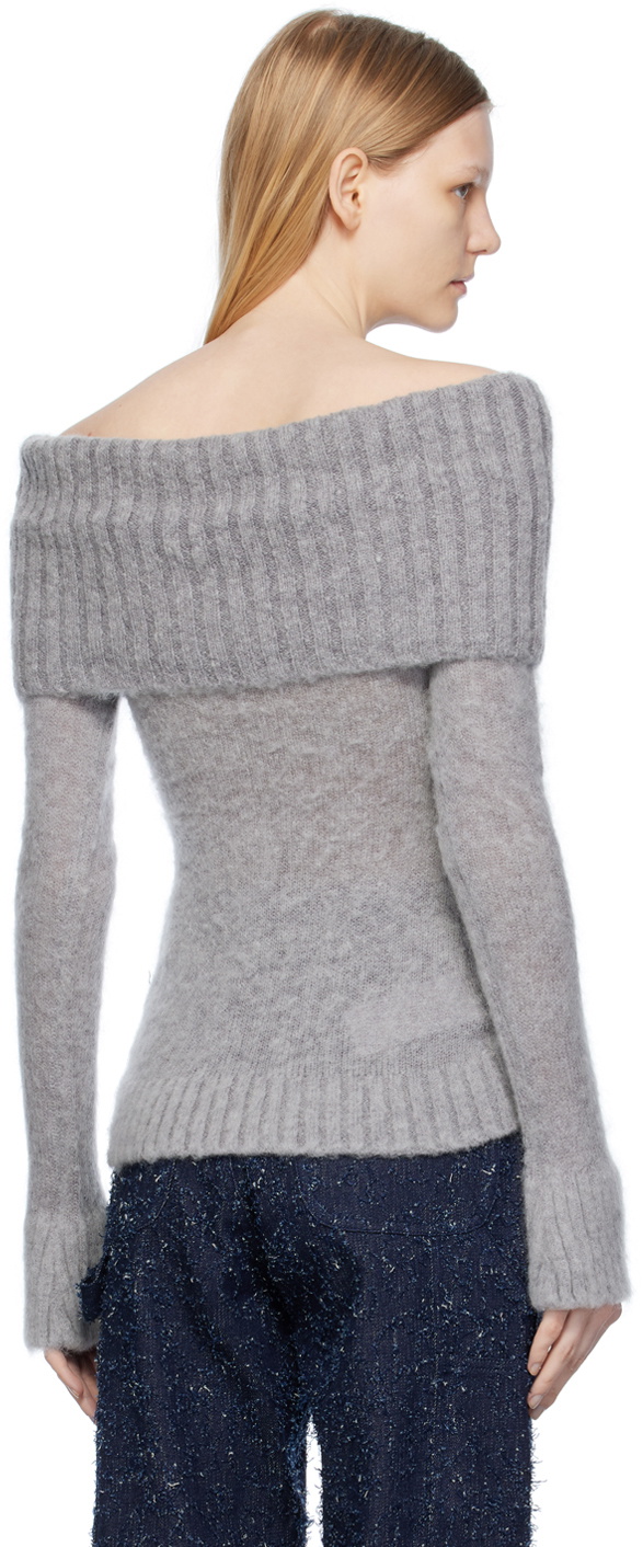 Elleme Gray Off Shoulder Sweater