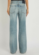 Haikure Korea Straight-leg Jeans Blue
