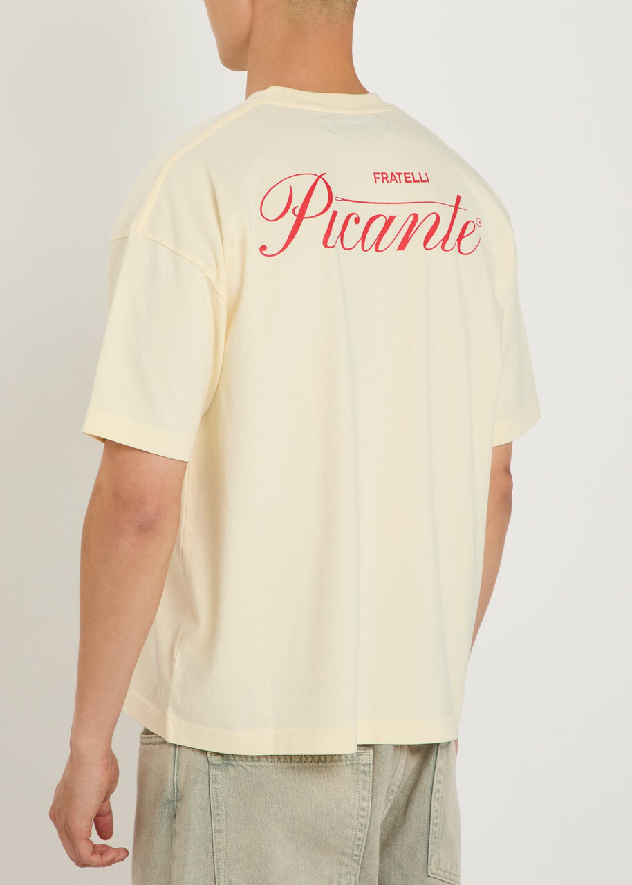 Picante Tailor Printed Cotton T-shirt Cream