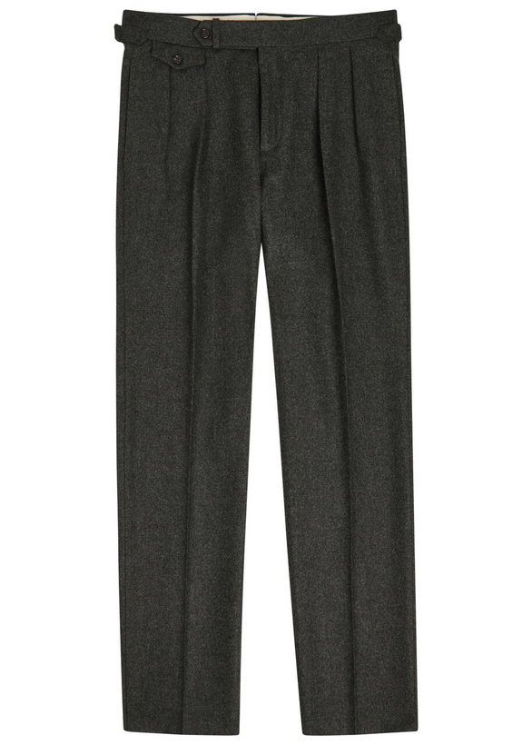 Photo: Polo Ralph Lauren Pleated Tapered-leg Wool Trousers Grey
