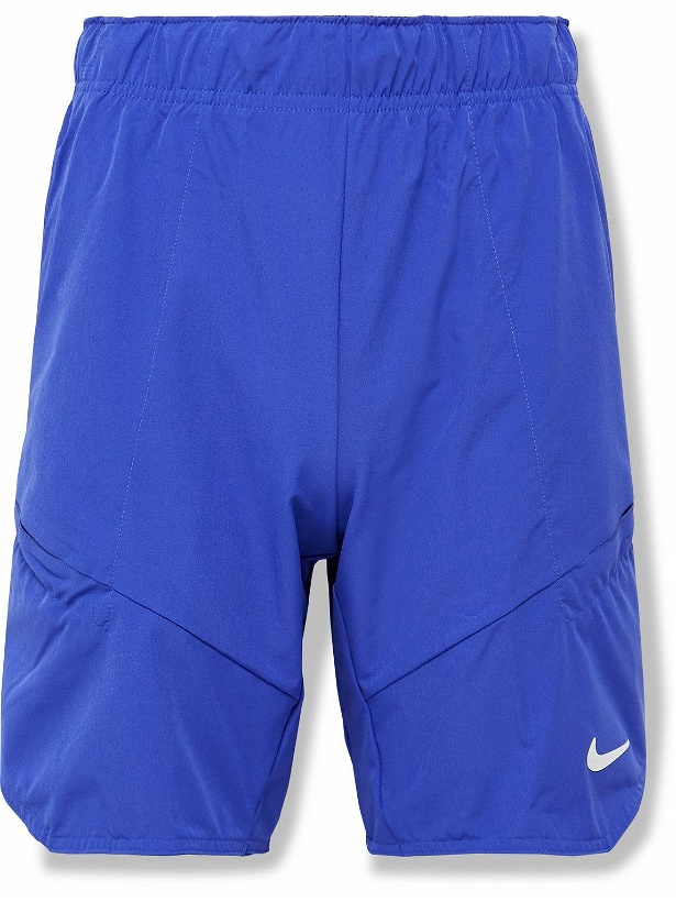 Photo: Nike Tennis - NikeCourt Straight-Leg Dri-FIT ADV Tennis Shorts - Blue