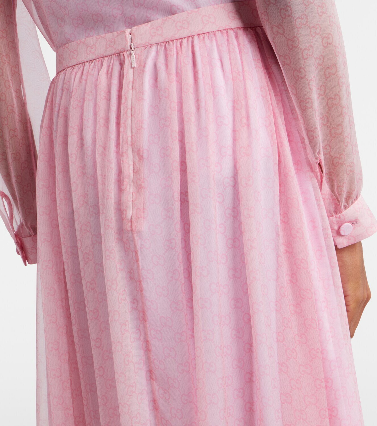 Gucci GG printed silk chiffon maxi skirt