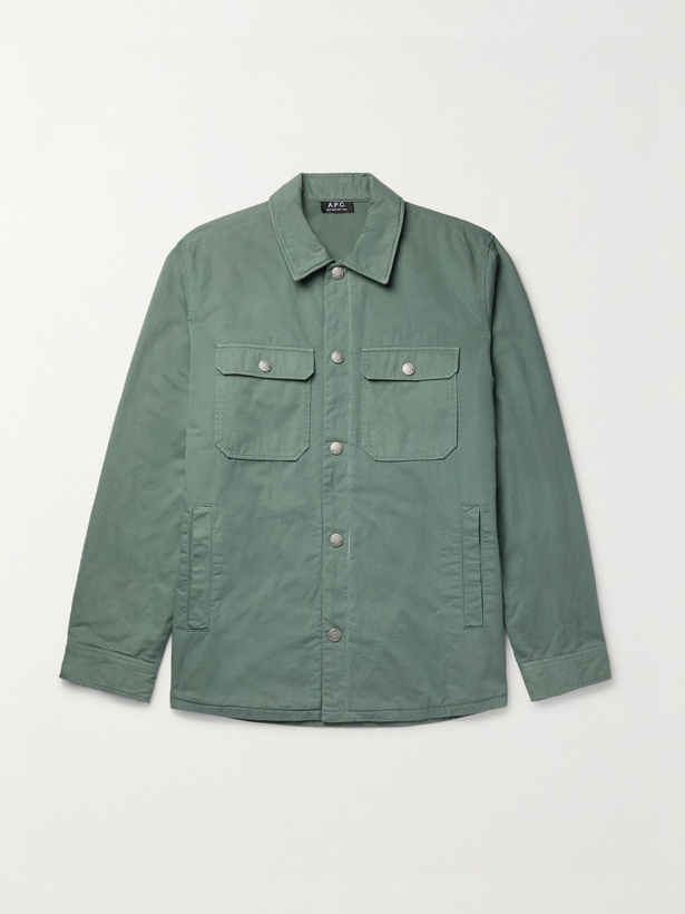 Photo: A.P.C. - Alex Cotton-Twill Shirt Jacket - Green