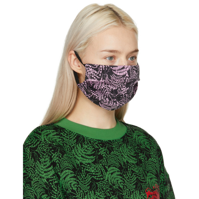 SSENSE WORKS SSENSE Exclusive Jeremy O. Harris Black and Pink Print Face Mask