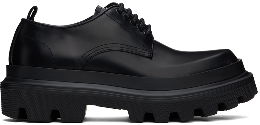 Dolce&Gabbana Black Brushed Calfskin High Trekking Derbys