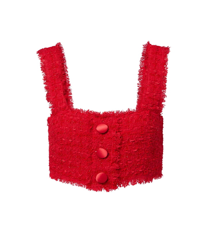 Photo: Dolce&Gabbana Cotton-blend bouclé crop top