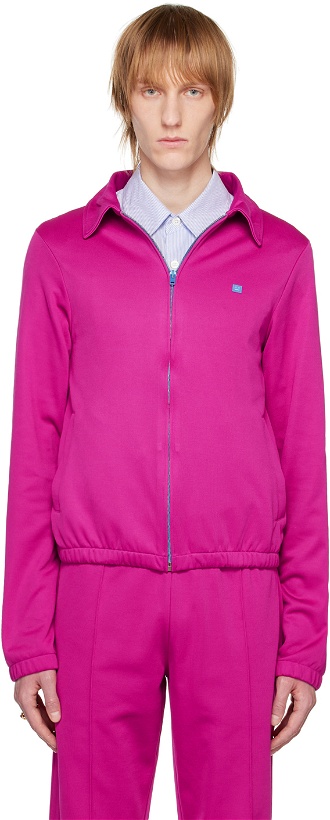 Photo: Acne Studios Pink Embroidered Track Jacket