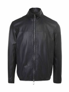 Emporio Armani Zip-up Long Sleeved Leather Jacket