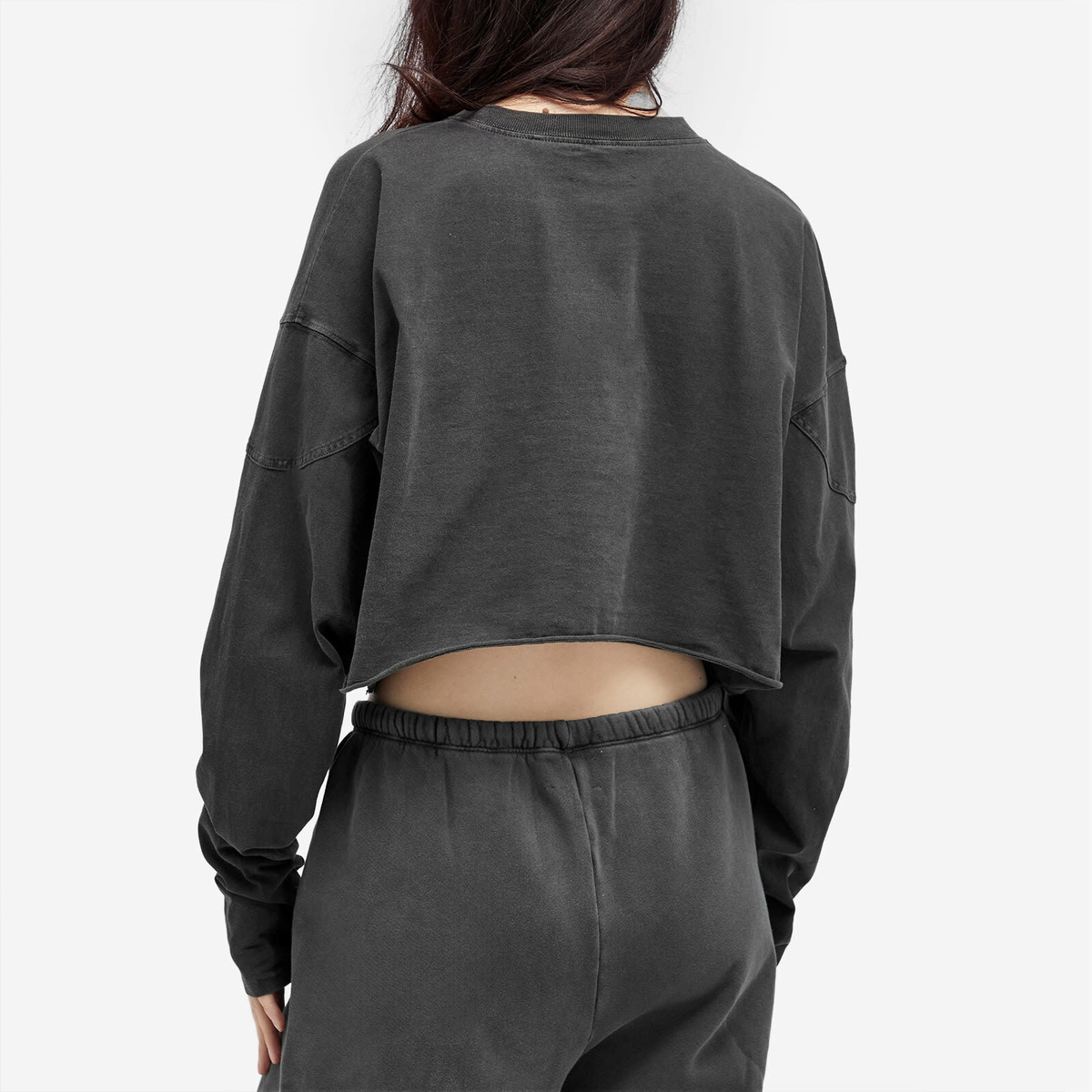Joah Brown Women's Vintage Henley Long Sleeve Top in Washed Black
