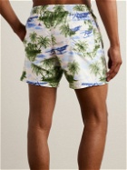 Massimo Alba - Kite Logo-Appliquéd Straight-Leg Mid-Length Printed Swim Shorts - White
