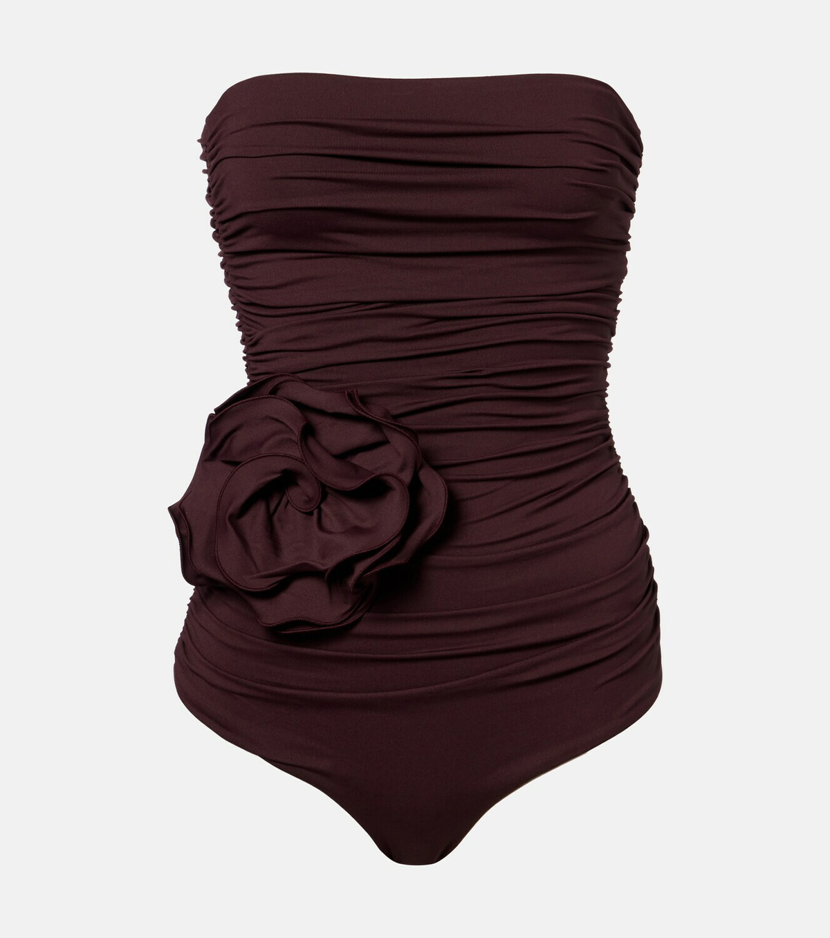 Magda Butrym Floral-appliqué ruched swimsuit
