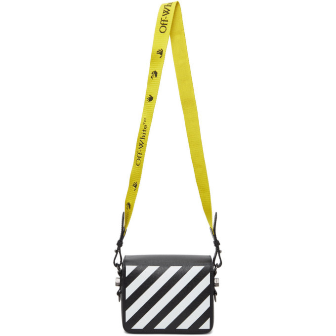 Off-White Black and White Diag Flap Bag Off-White