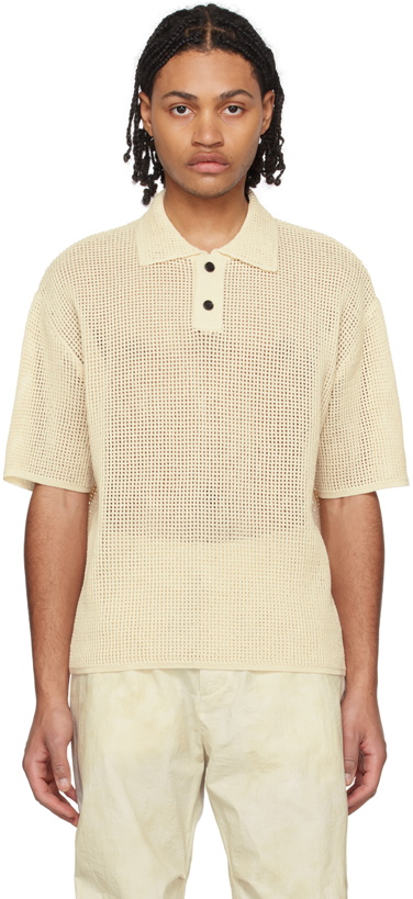 Photo: Solid Homme Beige Two-Button Polo
