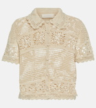 Zimmermann Chintz crochet cropped shirt