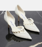 Jimmy Choo Bridal Aurelie embellished leather pumps