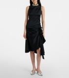McQueen Gathered asymmetric midi skirt