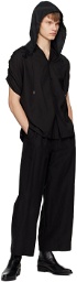 Vein Black Pleated Trousers