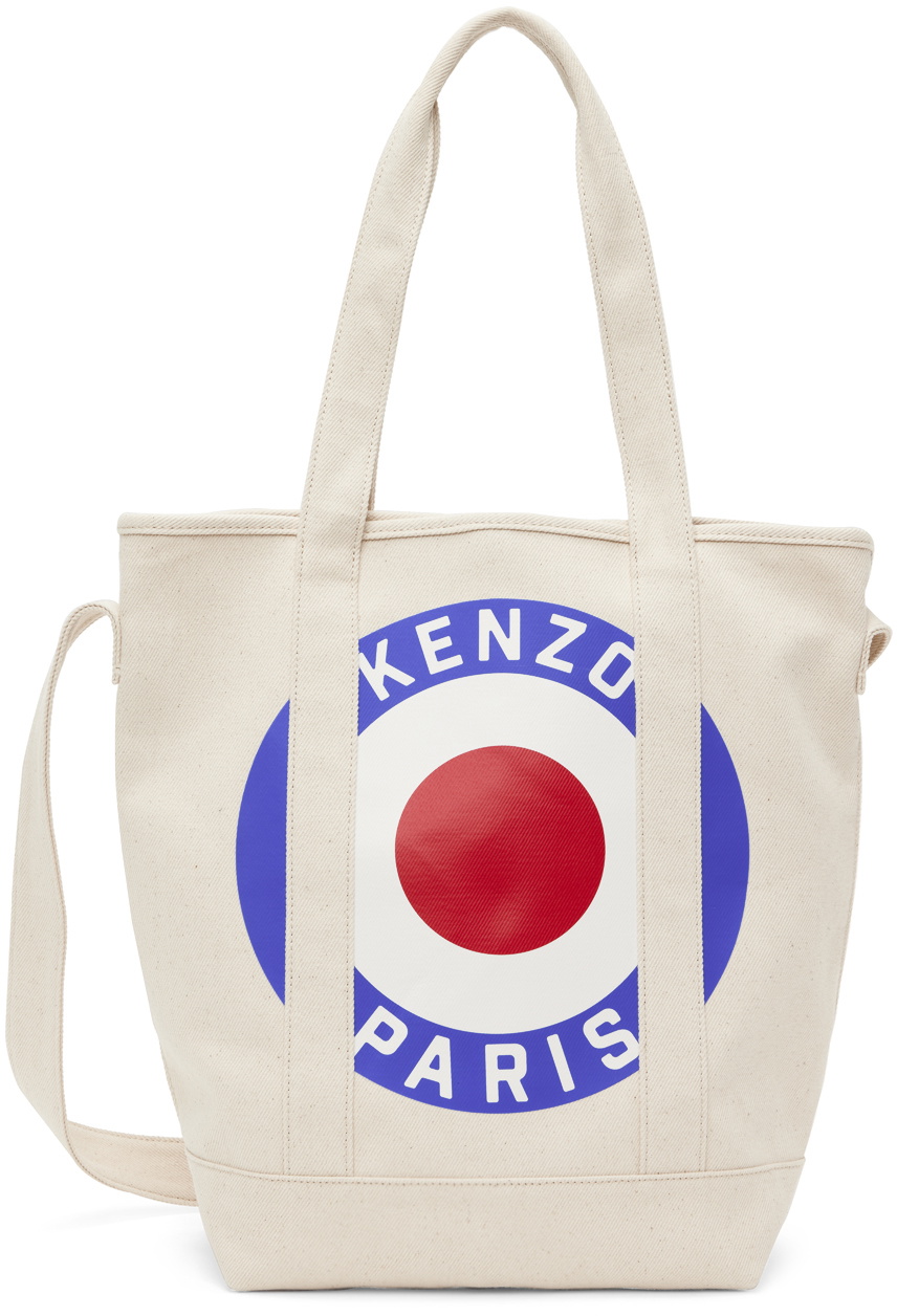 Kenzo Beige Kenzo Paris Large 'Kenzo Target' Tote Kenzo