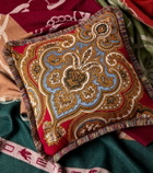 Etro Kash fringed paisley jacquard cushion