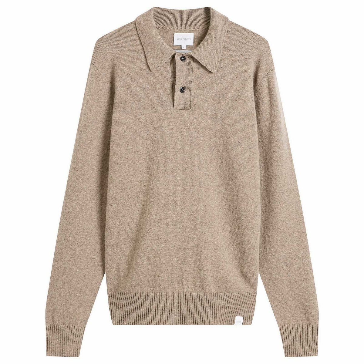 Norse Projects Men's Standard Merino Lambswool Polo in Clay