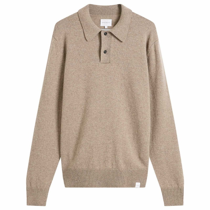 Photo: Norse Projects Men's Standard Merino Lambswool Polo in Clay