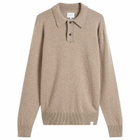 Norse Projects Men's Standard Merino Lambswool Polo in Clay