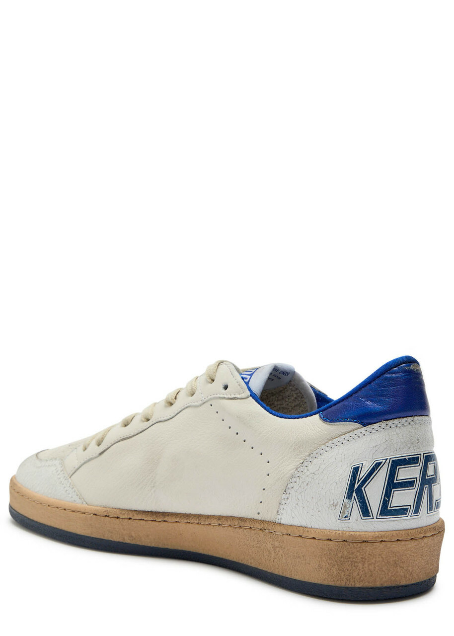 Golden Goose Ball Star Distressed Leather Sneakers White