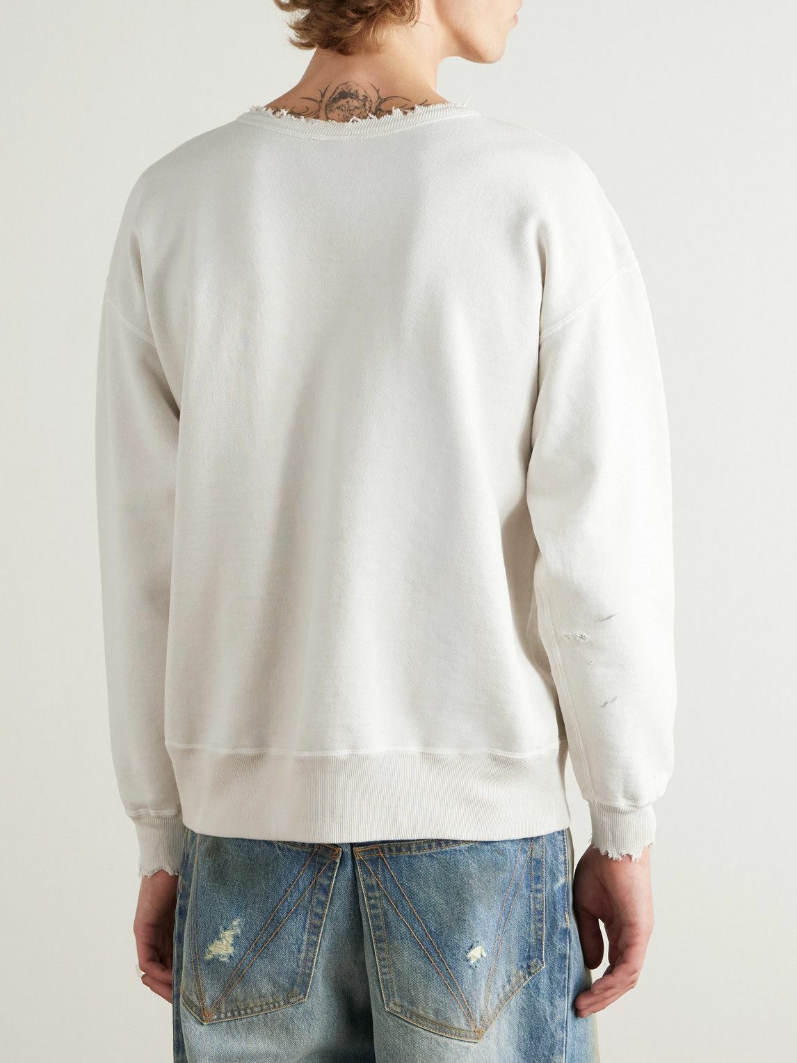 SAINT MXXXXXX - Logo-Print Cotton-Jersey Sweatshirt - White