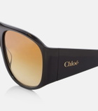 Chloé Logo oversized sunglasses