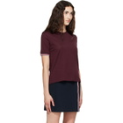Thom Browne Burgundy Rib Cuff RWB Tipping Wool Jersey T-shirt
