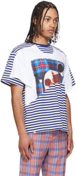 Charles Jeffrey LOVERBOY White & Navy Auld Hag Edition Double T-shirt