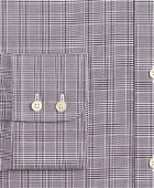 Brooks Brothers Men's Madison Relaxed-Fit Dress Shirt, Non-Iron Royal Oxford Glen Plaid | Purple