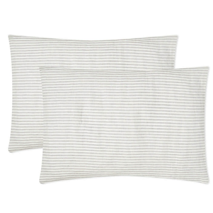 Photo: Deiji Studios Pillow Cases - Set of 2 in Grey Stripe