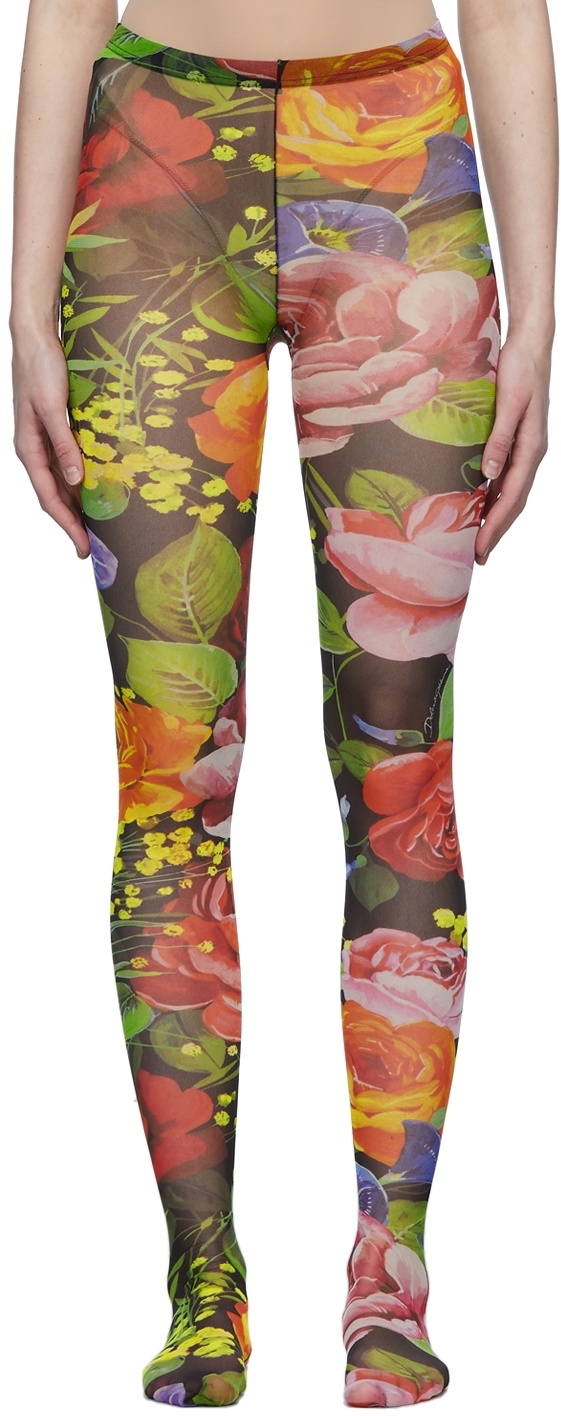 logo-waistband camouflage-print leggings, Dolce & Gabbana