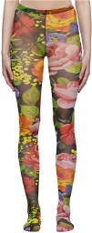 Dolce & Gabbana Multicolor Garden Print Tights