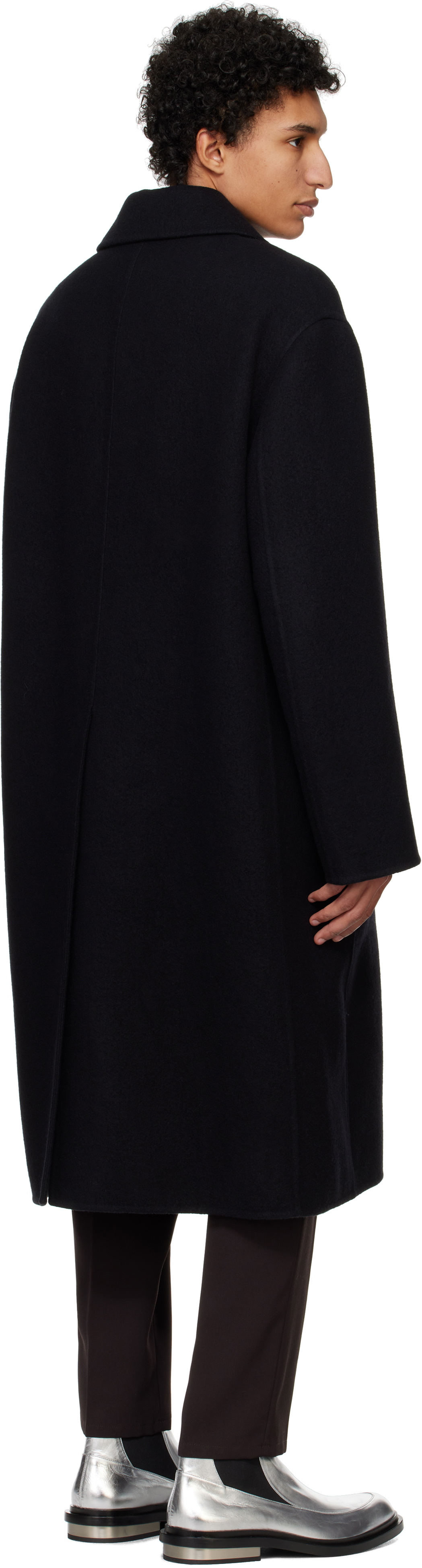 Jil Sander Black Sport Felt Coat