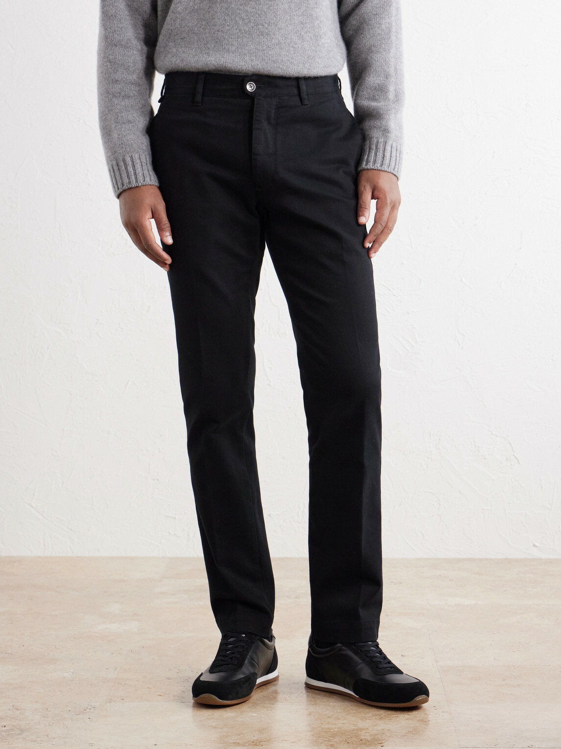 Slowear - Incotex Straight-Leg Cotton-Blend Twill Trousers - Black