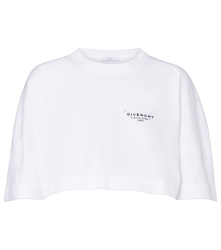 Photo: Givenchy Cropped logo cotton T-shirt